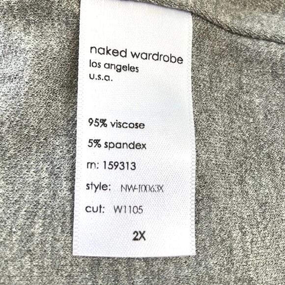 Naked Wardrobe NEW Heathered Grey Mock Neck Sleeveless Stretchy Cropped Top 2X - Picture 4 of 5